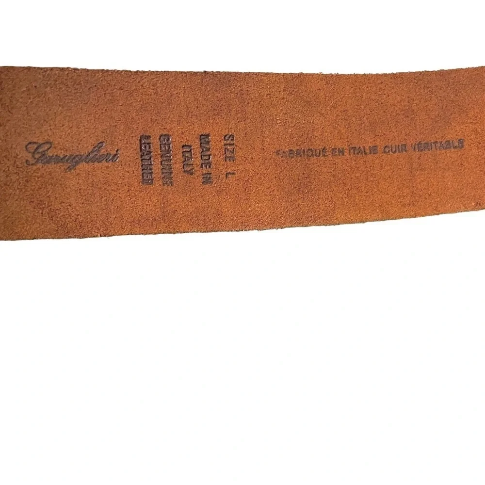 GARUGLIERI Italy Vintage Brown Leather Western Cowboy Belt L